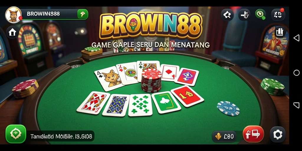 Screenshot gameplay BROWIN88 menampilkan suasana seru permainan Gaple.