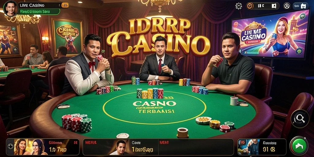 Tampilan antarmuka IDRRP dengan dealer Live Casino yang menarik.