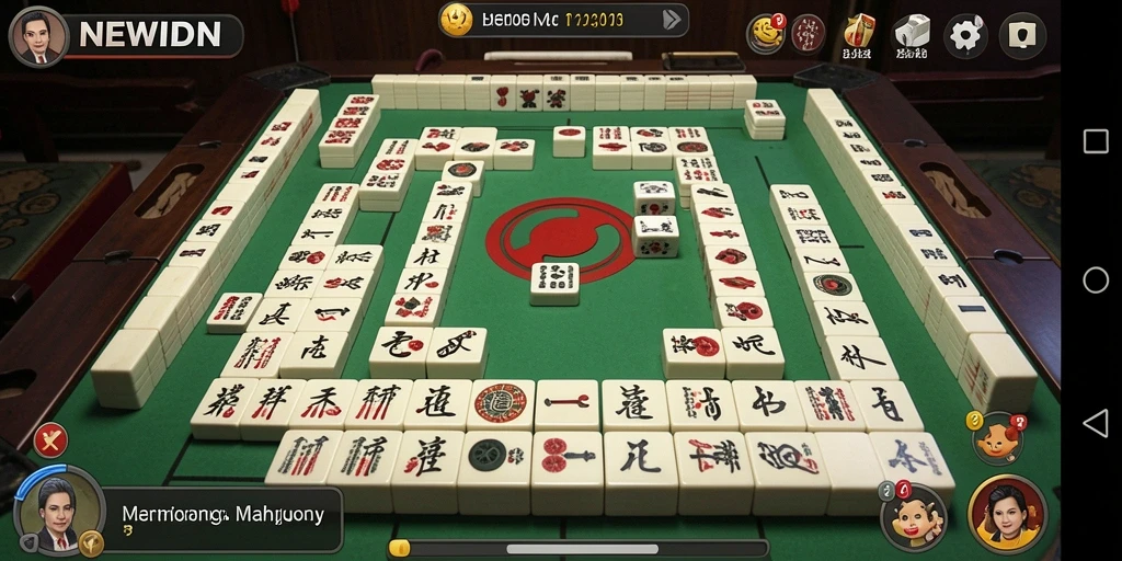 Screenshot gameplay <strong>NEWIDN</strong> dengan tampilan menarik dari tile Mahjong.