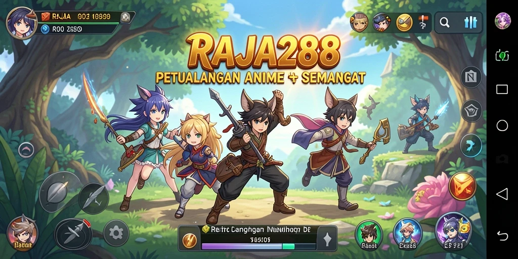 Screenshot menampilkan aksi karakter dalam gaya anime yang memukau.