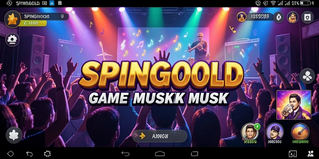 Screenshot dari gameplay SPINGOLD menampilkan keseruan bermain musik.